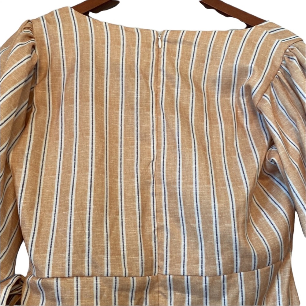 Pink Ripple Camel Striped Zip Back Dress - Picture 8 of 13